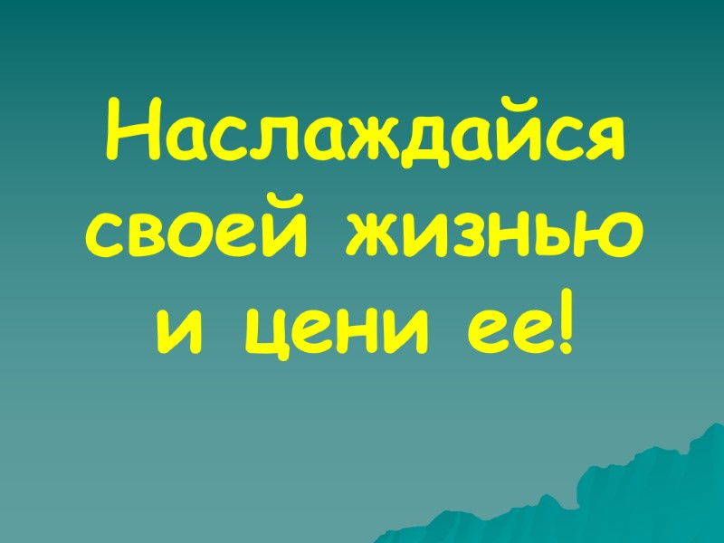Наслаждайся своей жизнью           и